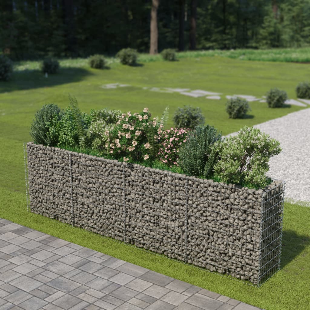 Gabion plantenbak verhoogd 360x50x50 cm gegalvaniseerd staal