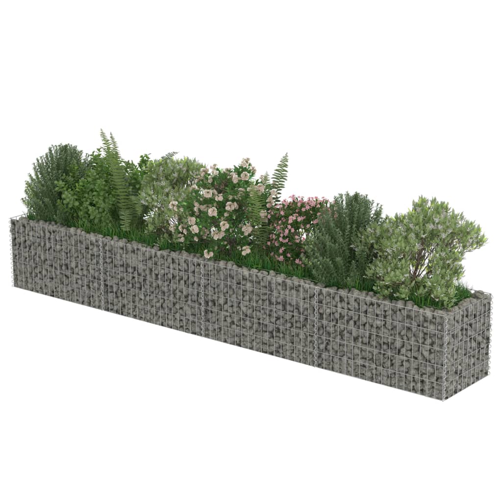 Gabion plantenbak verhoogd 90x90x100 cm gegalvaniseerd staal