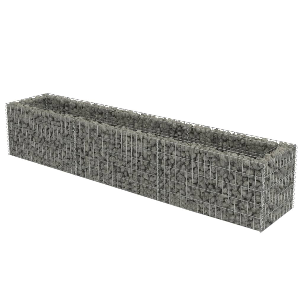 Gabion plantenbak verhoogd 360x50x50 cm gegalvaniseerd staal