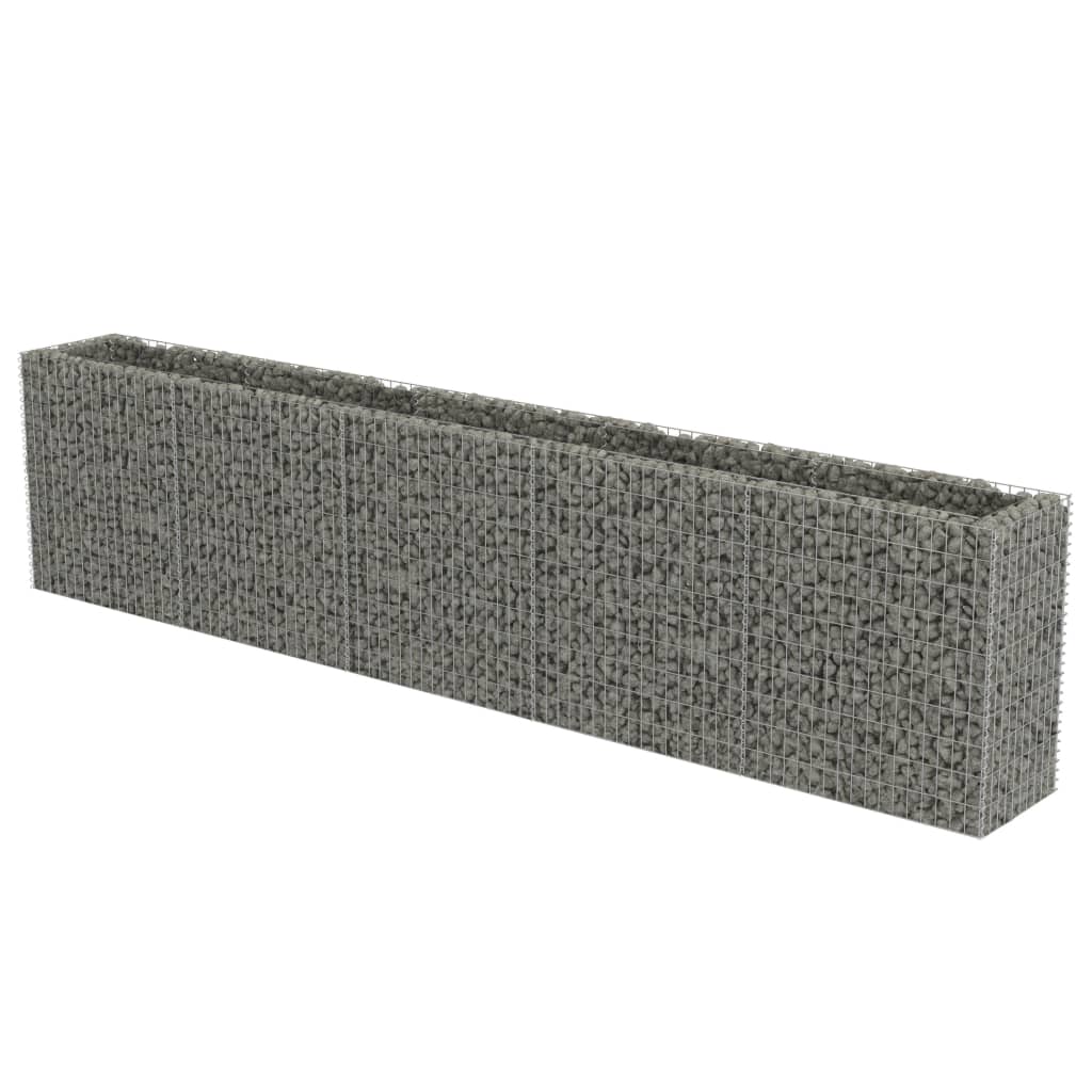 Gabion plantenbak verhoogd 360x50x50 cm gegalvaniseerd staal