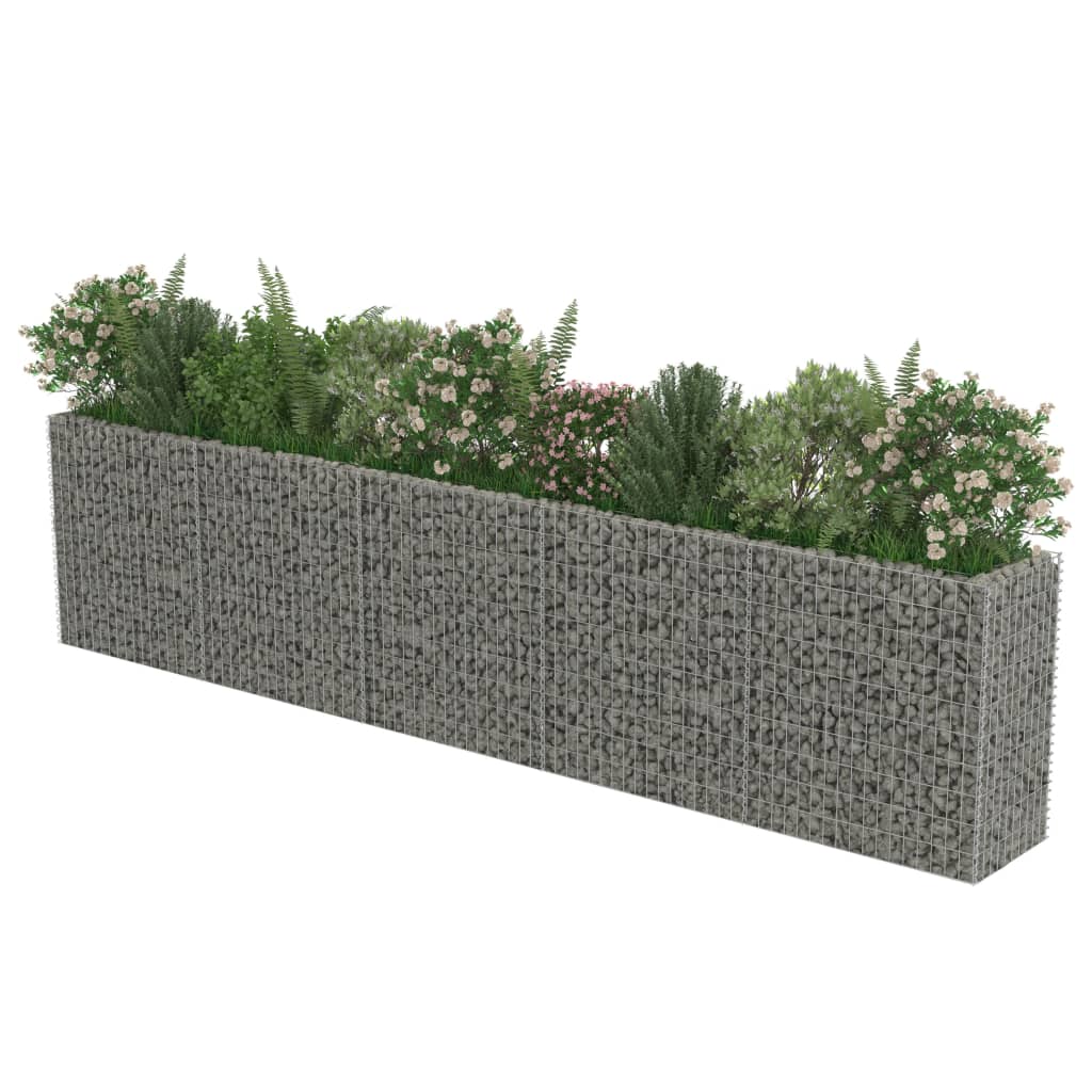 Gabion plantenbak verhoogd 360x50x50 cm gegalvaniseerd staal