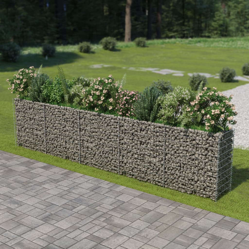 Gabion plantenbak verhoogd 360x50x50 cm gegalvaniseerd staal