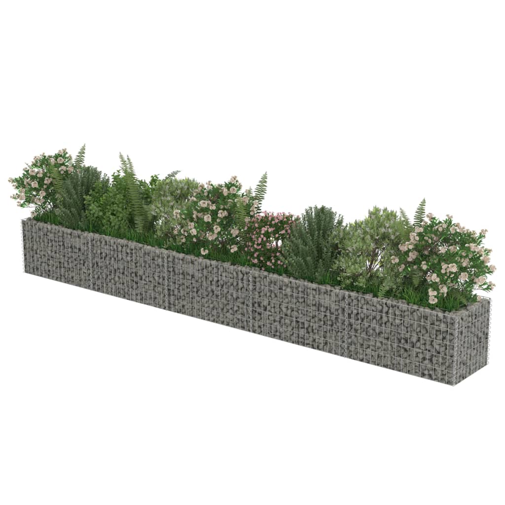 Gabion plantenbak verhoogd 360x50x50 cm gegalvaniseerd staal