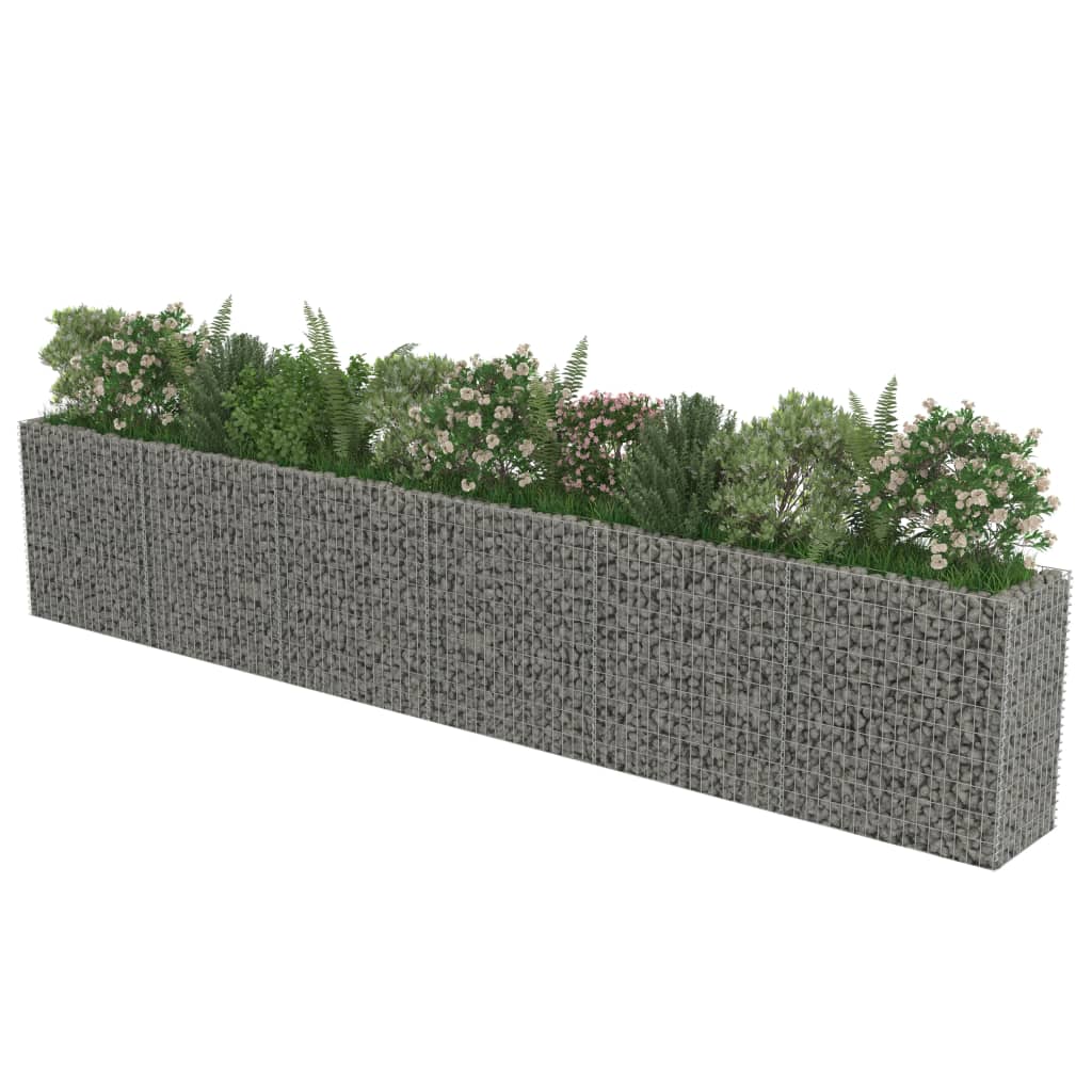 Gabion plantenbak verhoogd 90x90x100 cm gegalvaniseerd staal