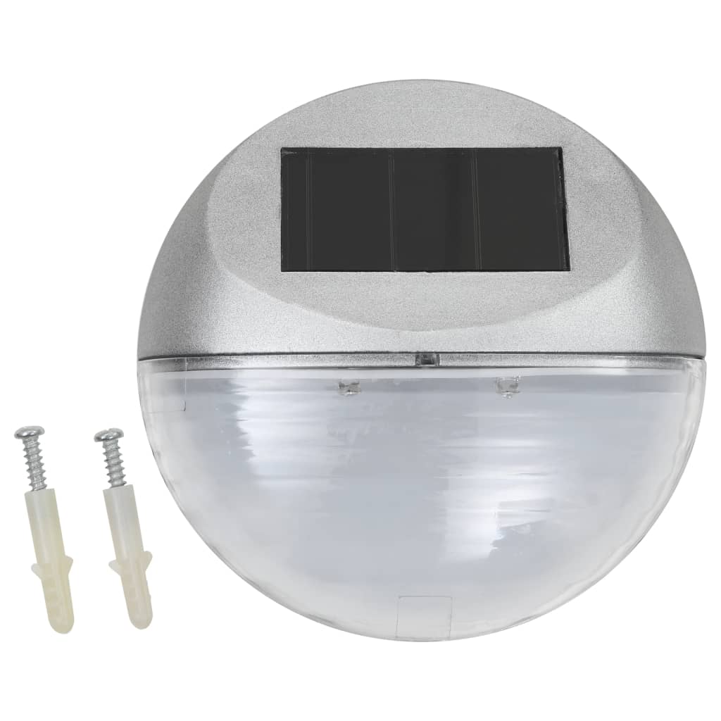 Solarwandlampen LED 24 st rond zilverkleurig