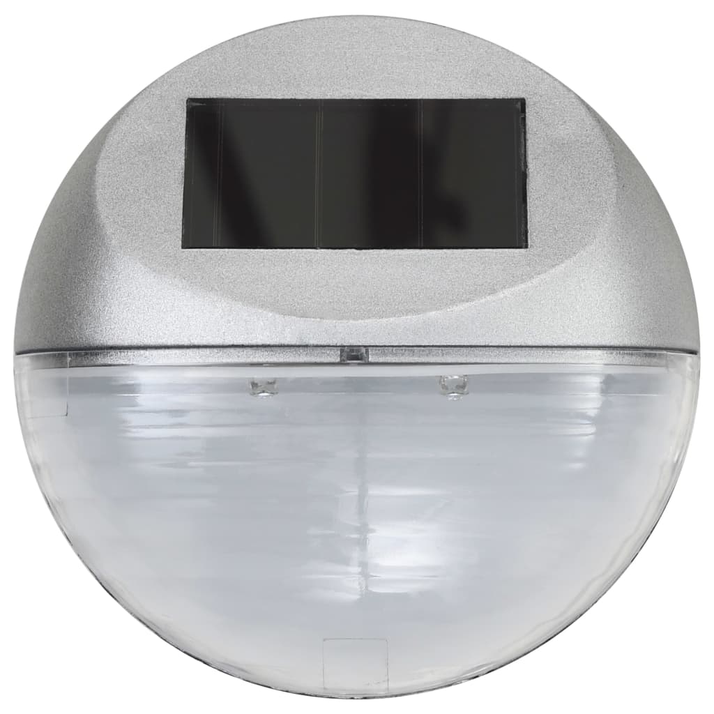 Solarwandlampen LED 24 st rond zilverkleurig