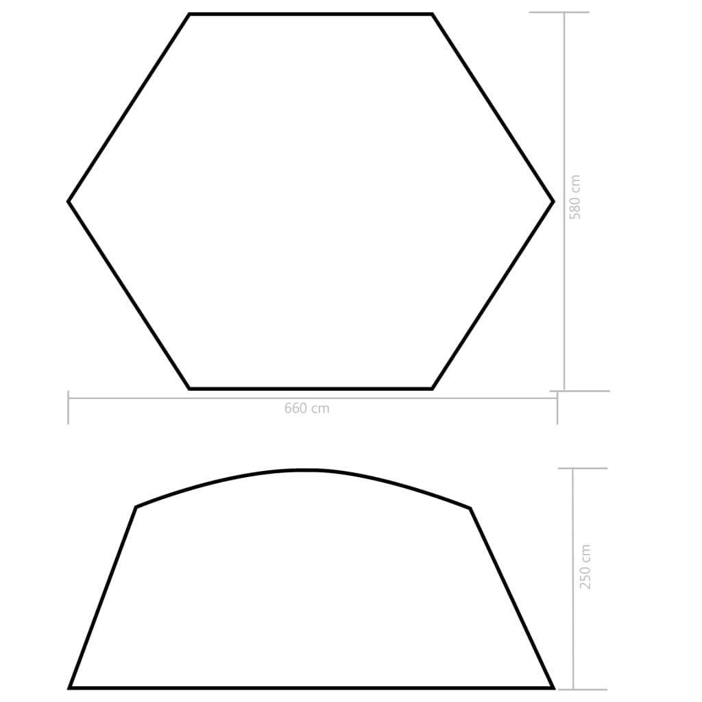 Zwembadtent 660x580x250 cm stof