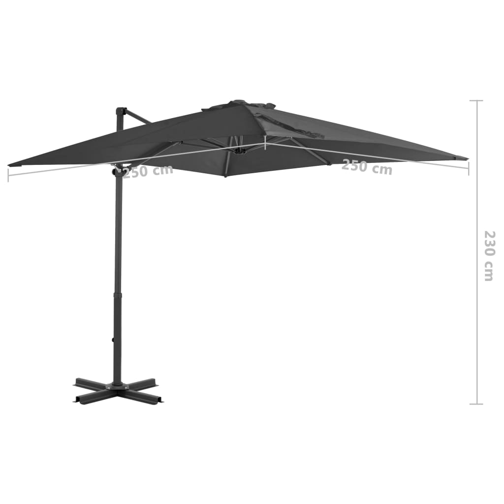 Zweefparasol met aluminium paal 300 cm zandkleurig