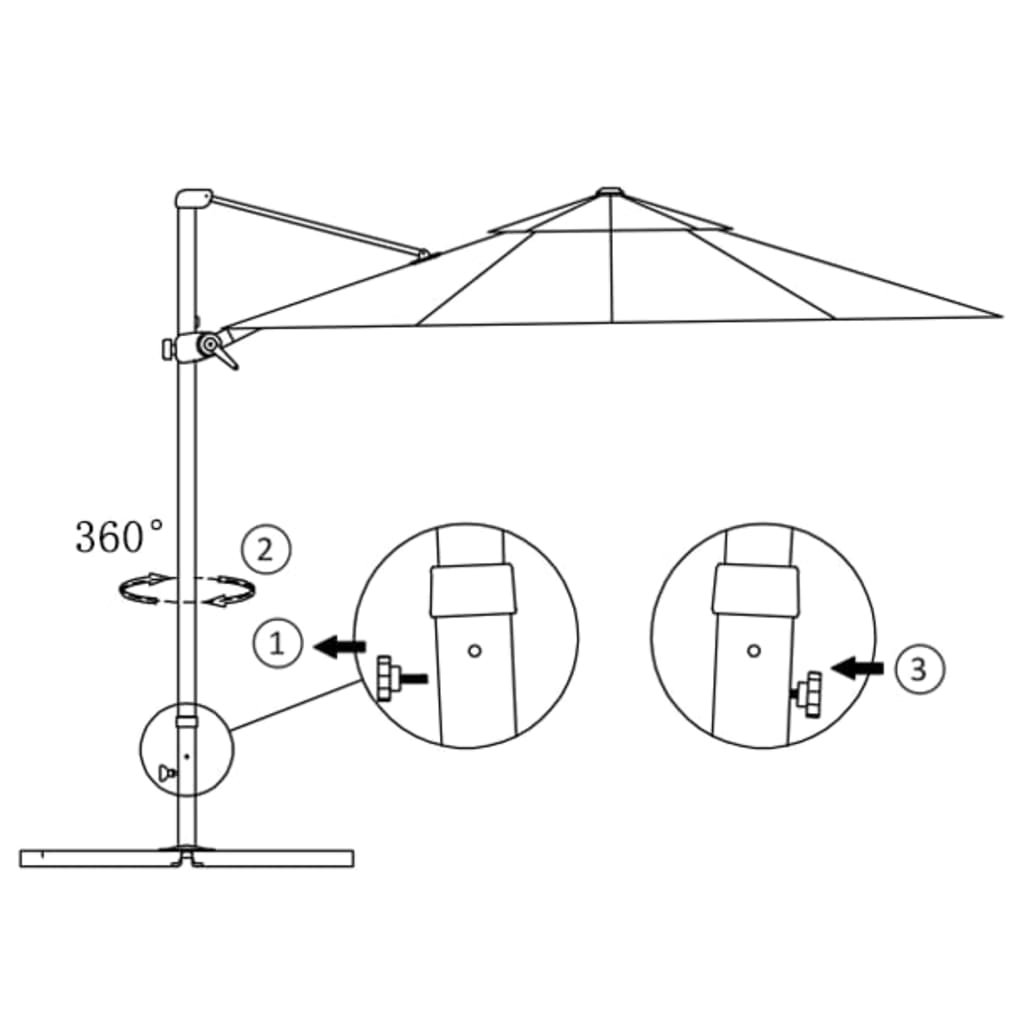 Zweefparasol met aluminium paal 300 cm zandkleurig