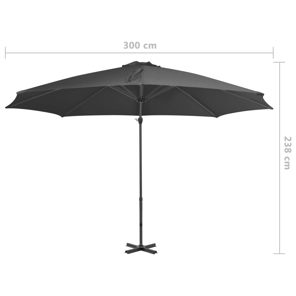 Zweefparasol met aluminium paal 300 cm zandkleurig