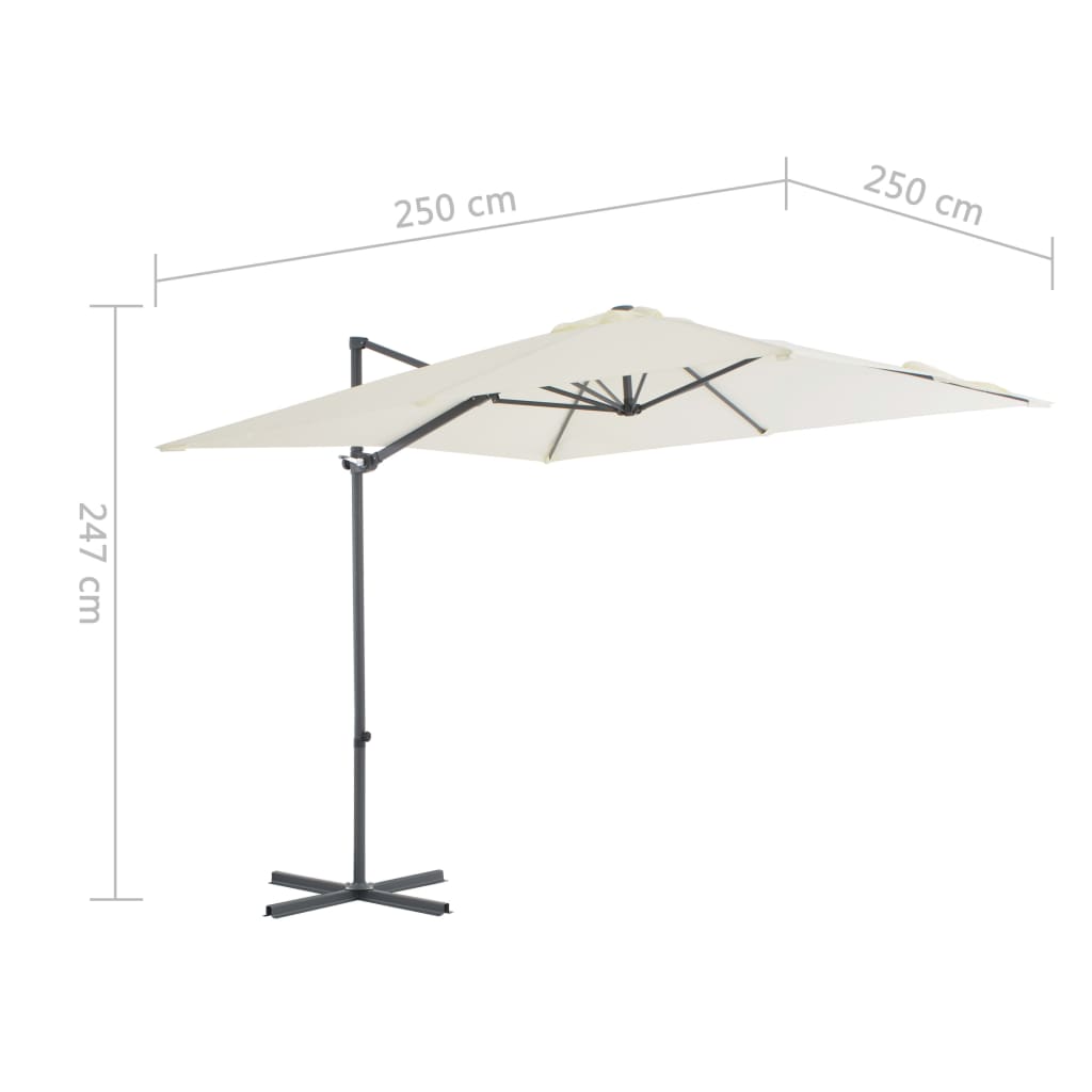 Zweefparasol met stalen paal 250x250 cm terracottakleurig