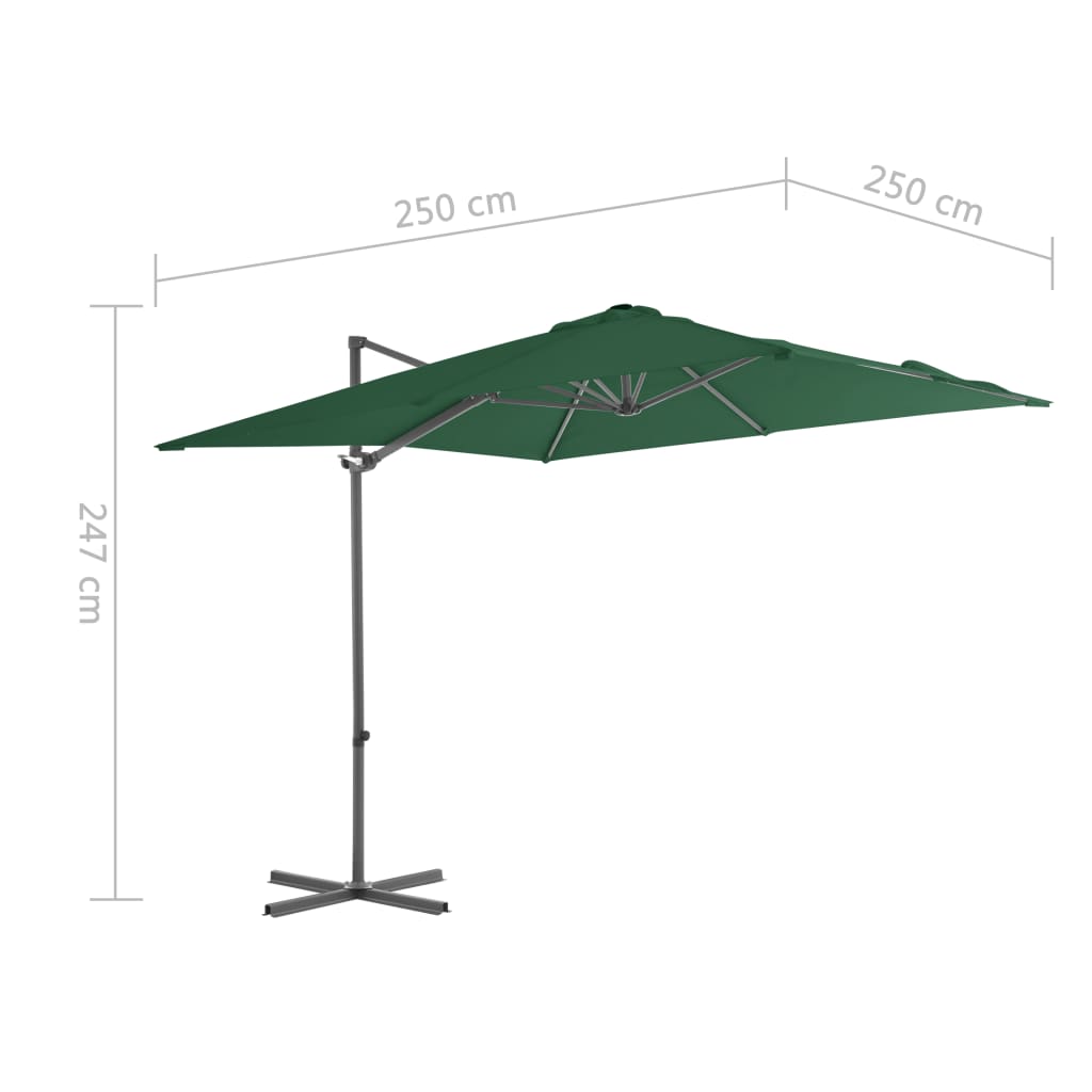 Zweefparasol met stalen paal 250x250 cm terracottakleurig