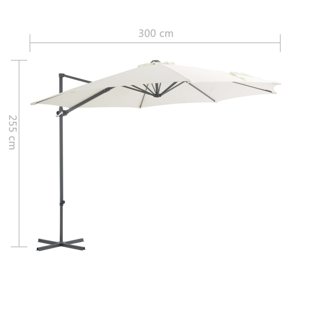 Zweefparasol met stalen paal 250x250 cm terracottakleurig