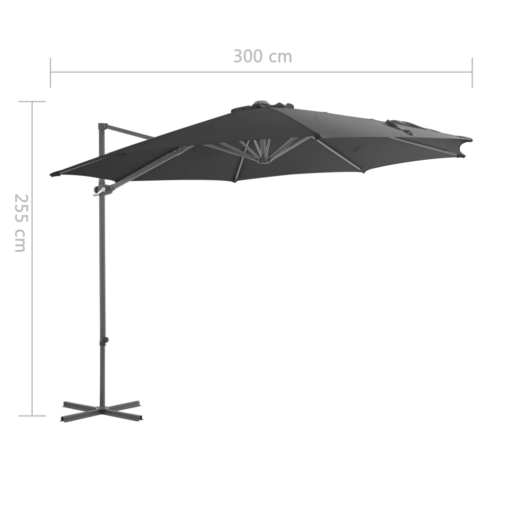 Zweefparasol met stalen paal 250x250 cm terracottakleurig