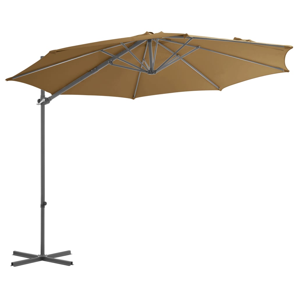 Zweefparasol met stalen paal 250x250 cm terracottakleurig