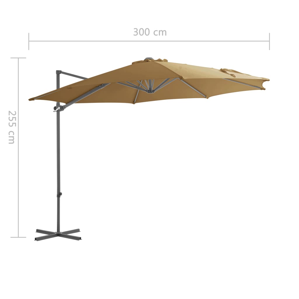 Zweefparasol met stalen paal 250x250 cm terracottakleurig