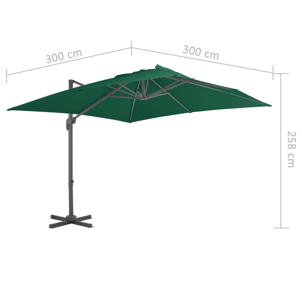 Zweefparasol met aluminium paal 300x300 cm