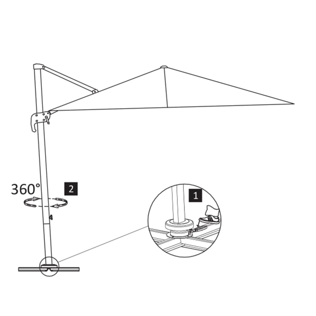 Zweefparasol met aluminium paal 400x300 cm groen