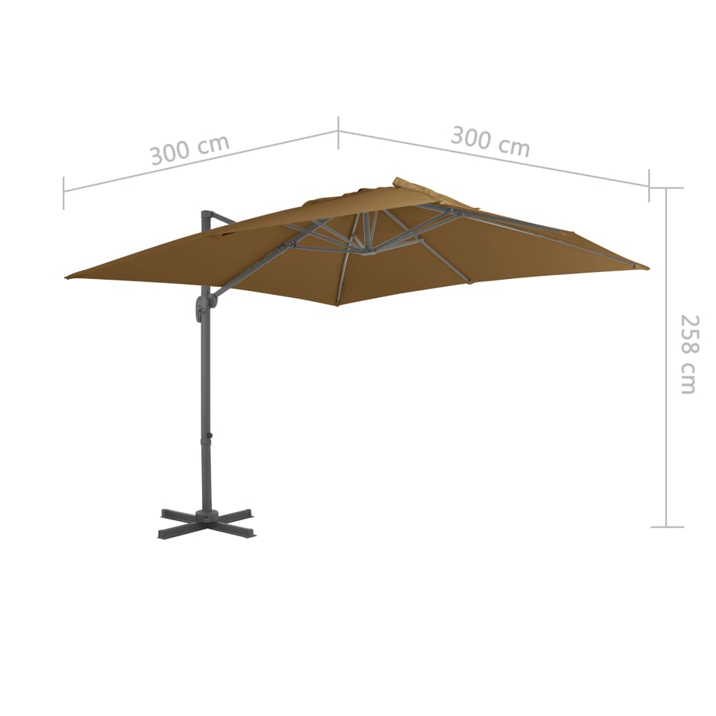 Zweefparasol met aluminium paal 400x300 cm groen