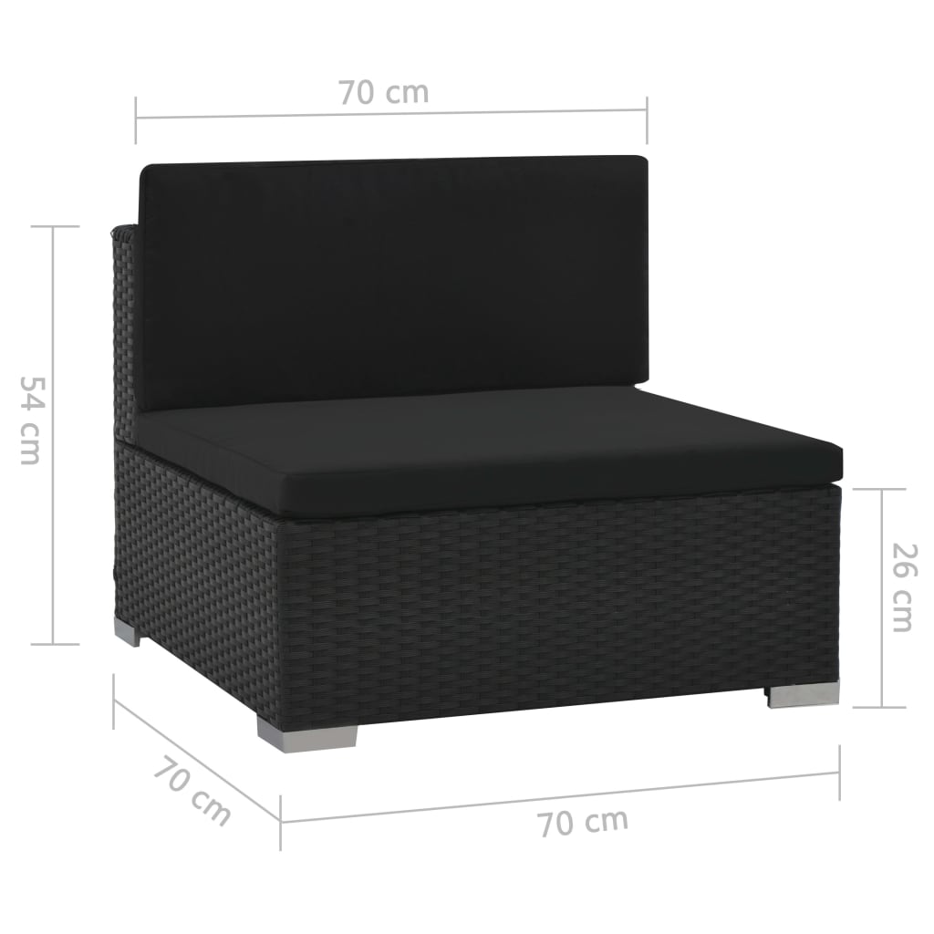 6-delige Loungeset met kussens poly rattan