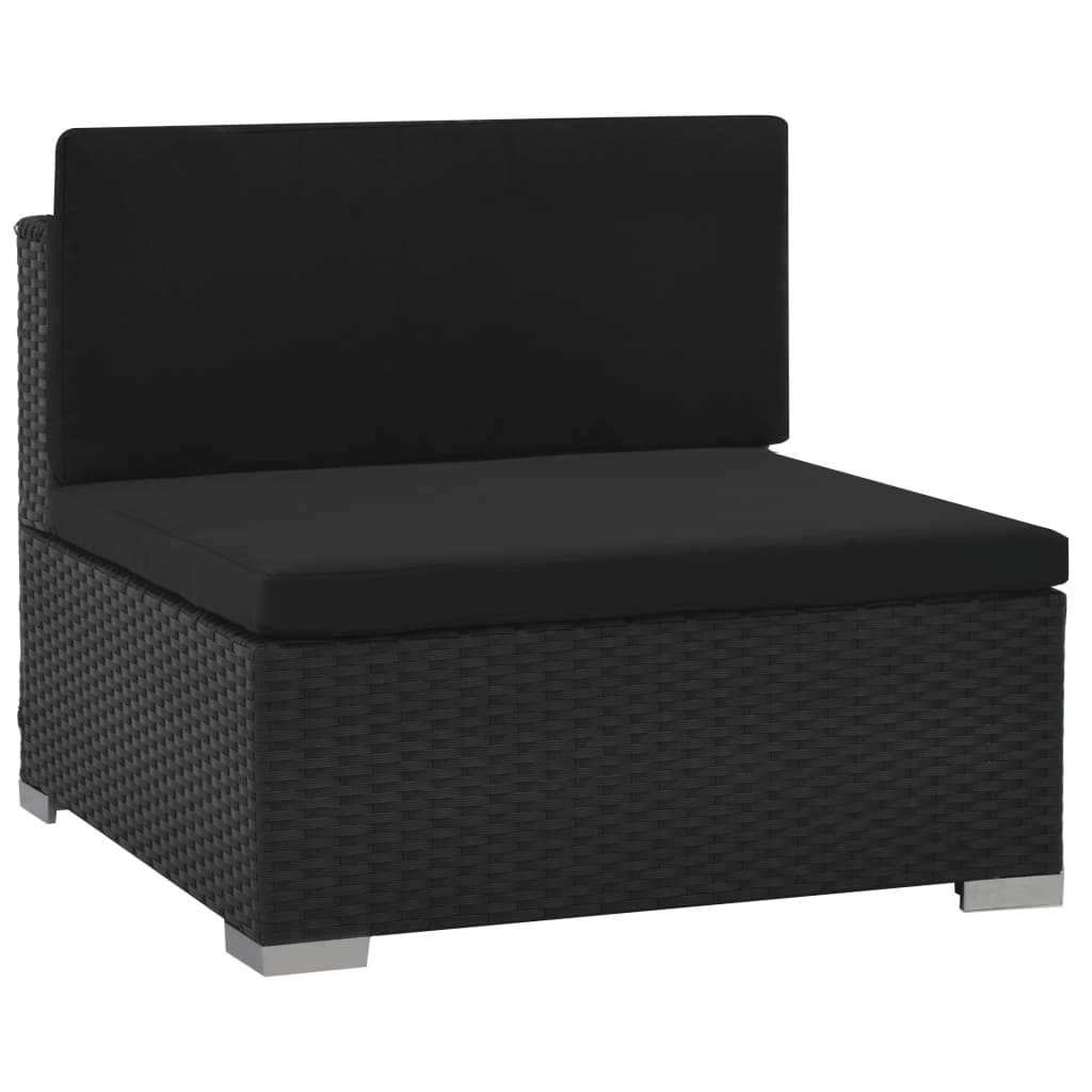 6-delige Loungeset met kussens poly rattan