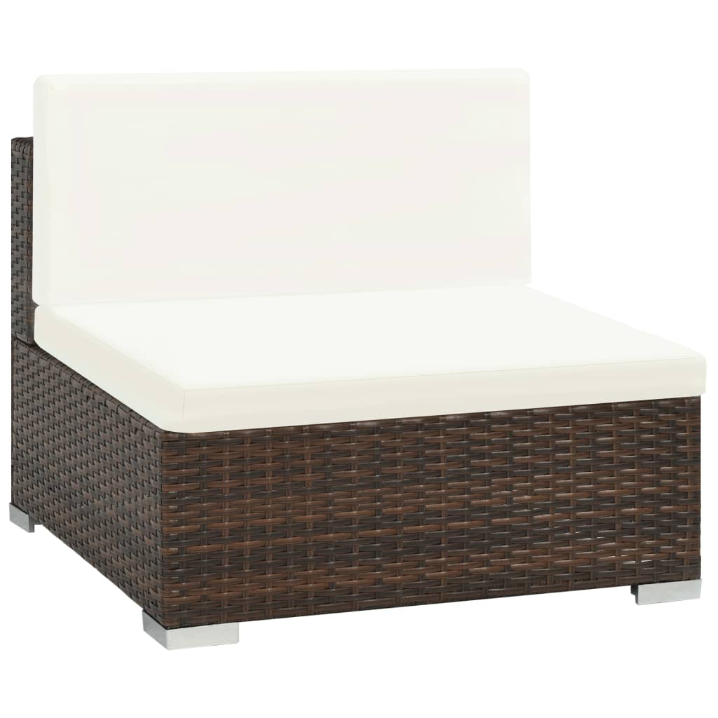 7-delige Loungeset met kussens poly rattan