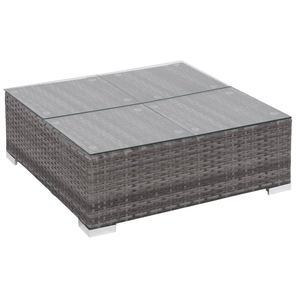 7-delige Loungeset met kussens poly rattan