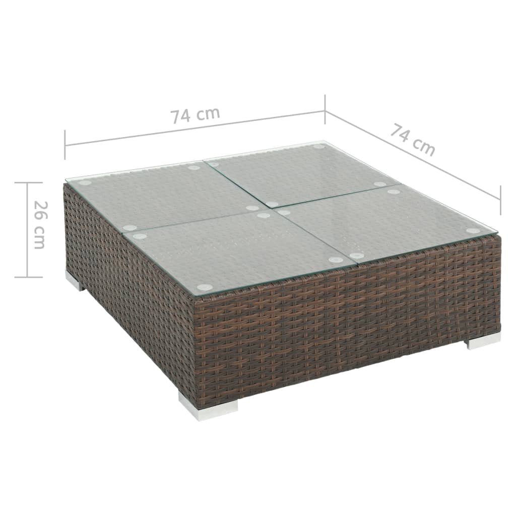 6-delige Loungeset met kussens poly rattan