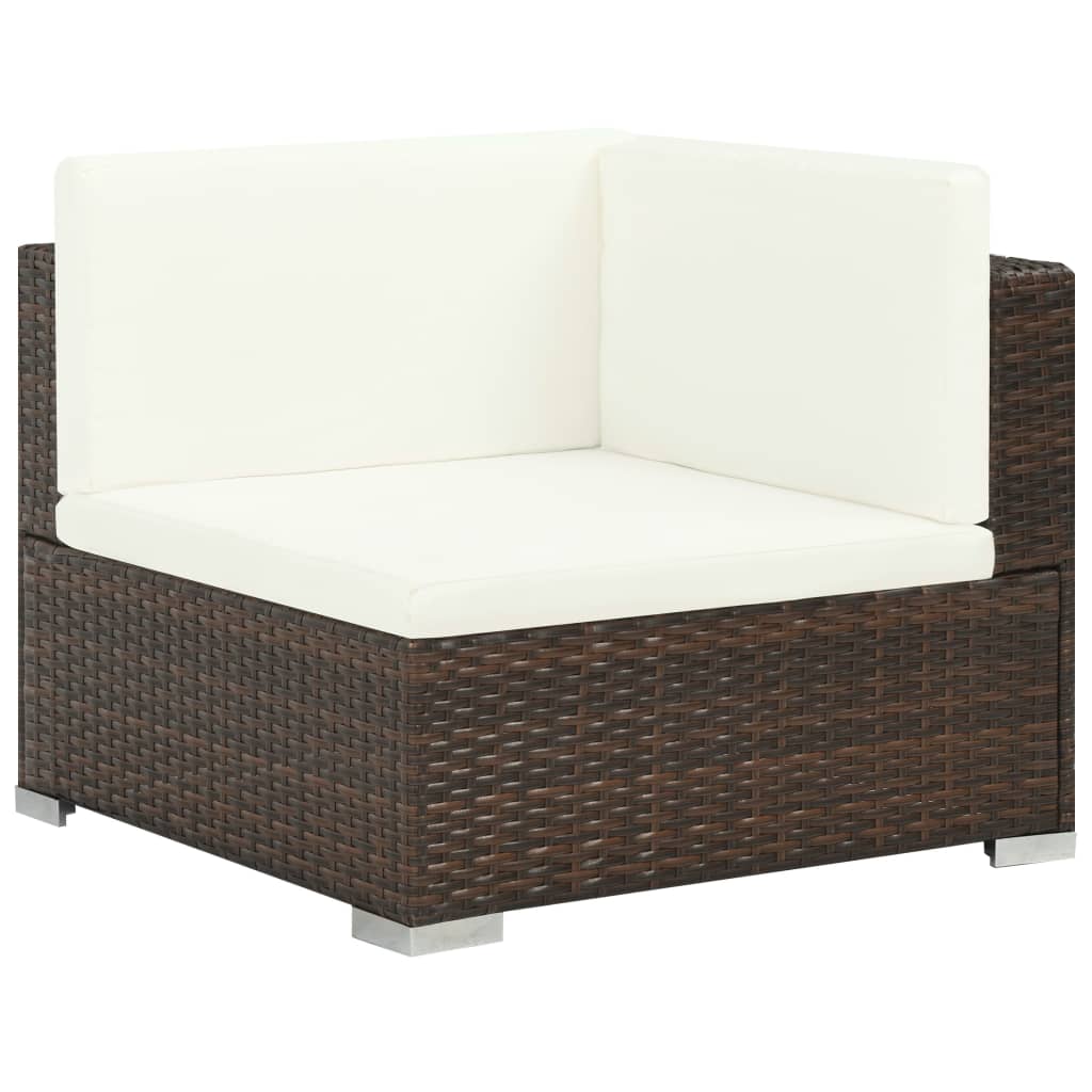 6-delige Loungeset met kussens poly rattan