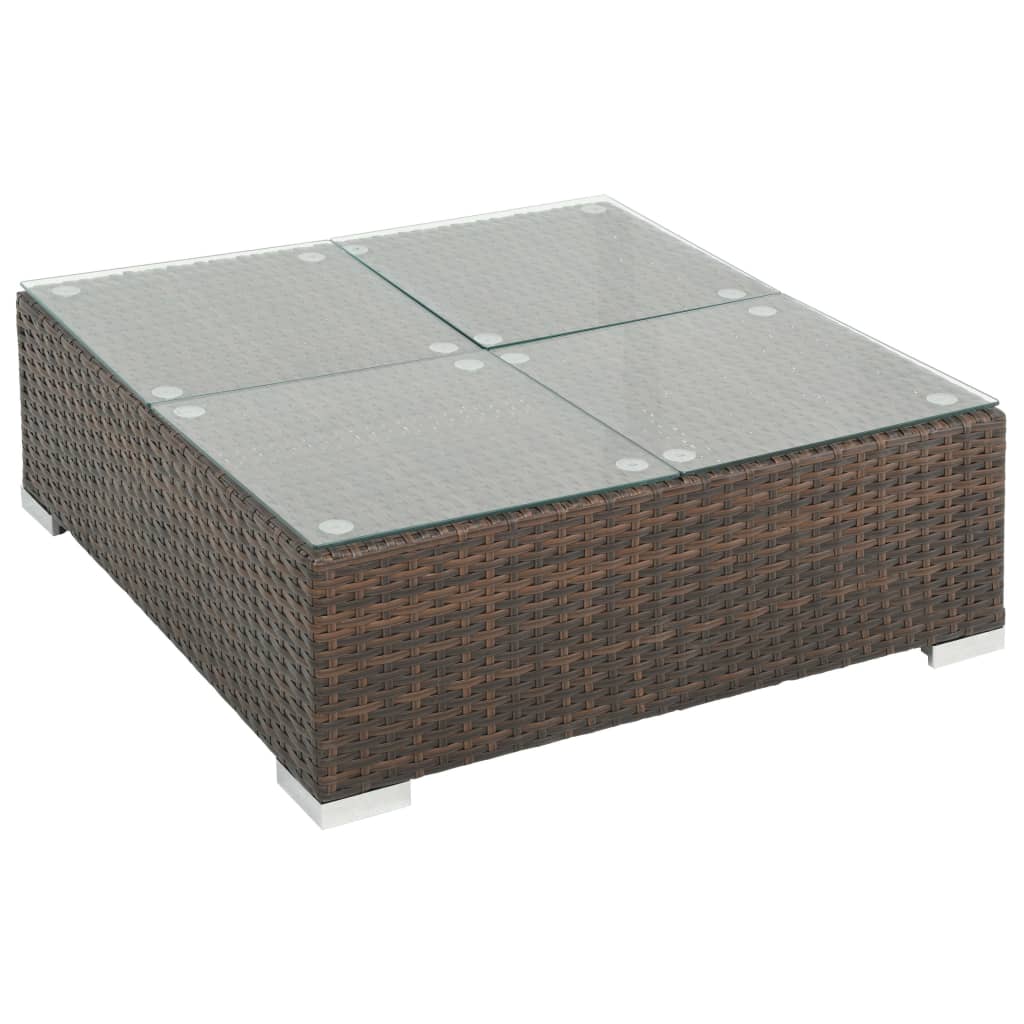 6-delige Loungeset met kussens poly rattan