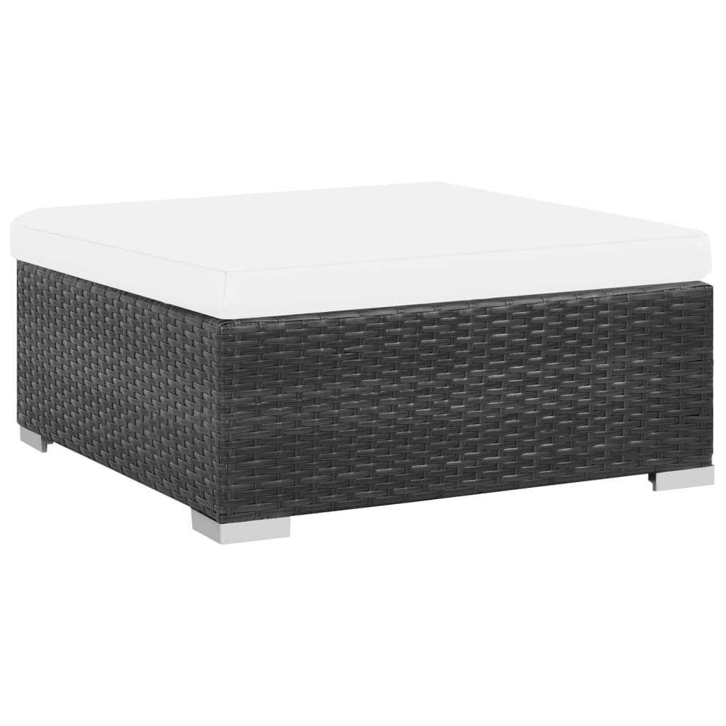 8-delige Loungeset met kussens poly rattan bruin