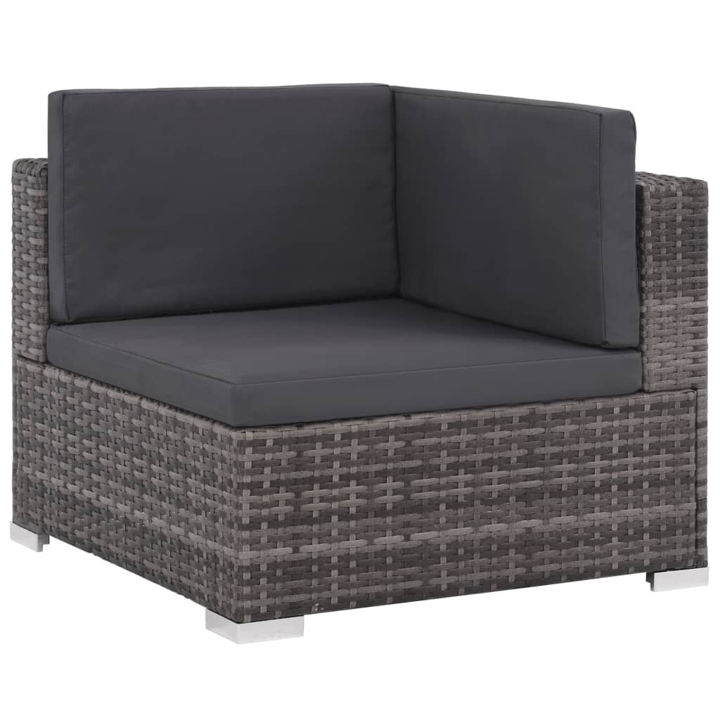 8-delige Loungeset met kussens poly rattan bruin