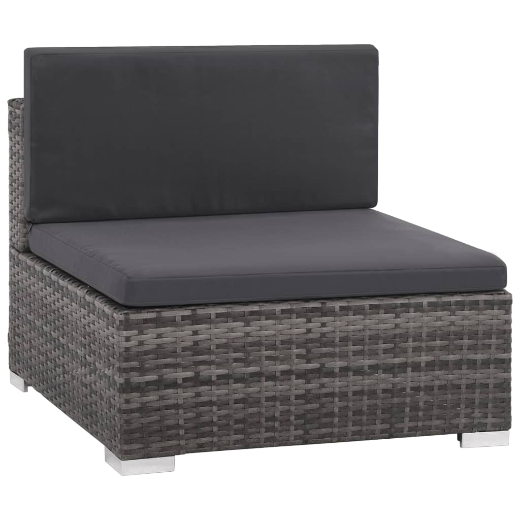 8-delige Loungeset met kussens poly rattan bruin