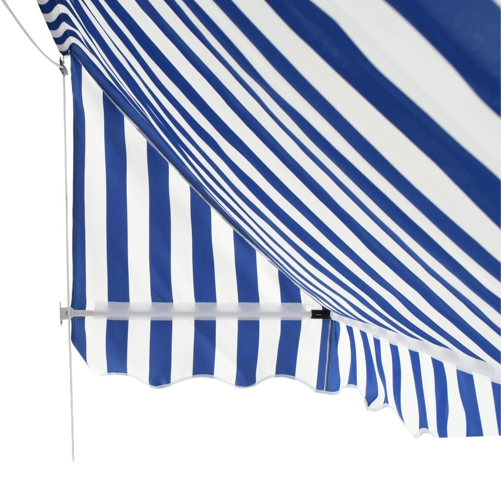 Luifel 400x120 cm blauw en wit