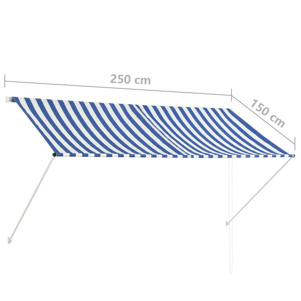 Luifel uittrekbaar 250x150 cm wit