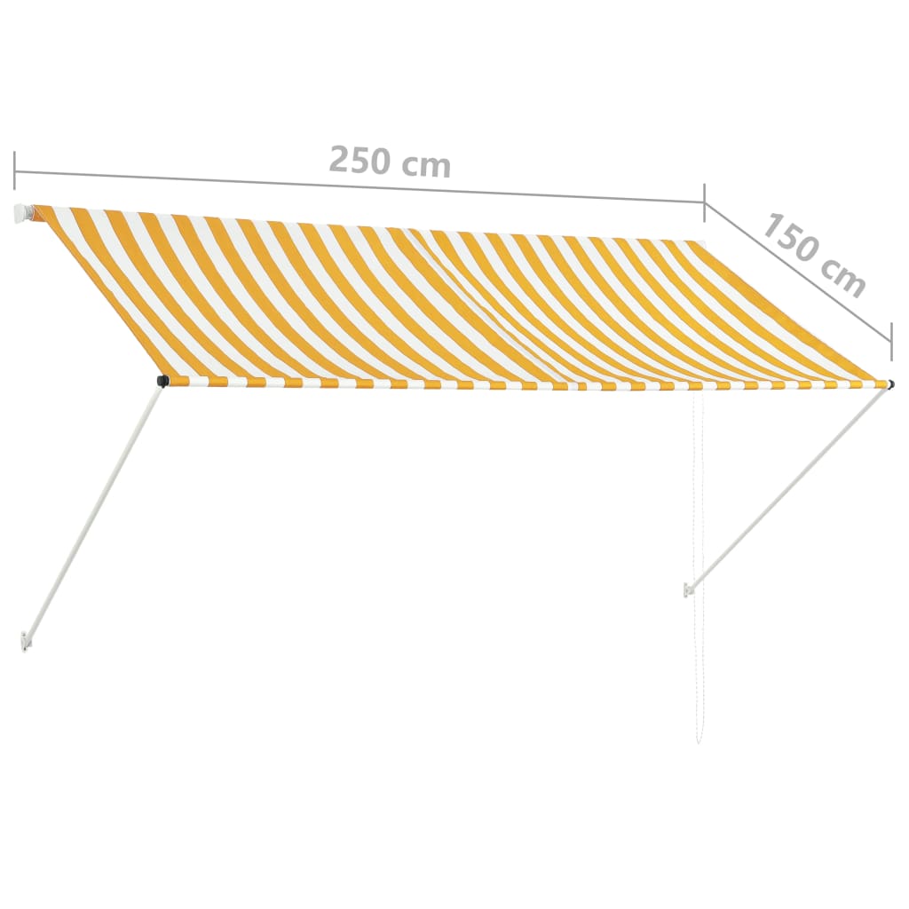 Luifel uittrekbaar 250x150 cm wit