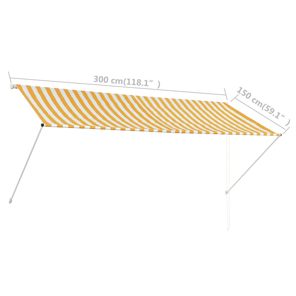 Luifel uittrekbaar 250x150 cm wit