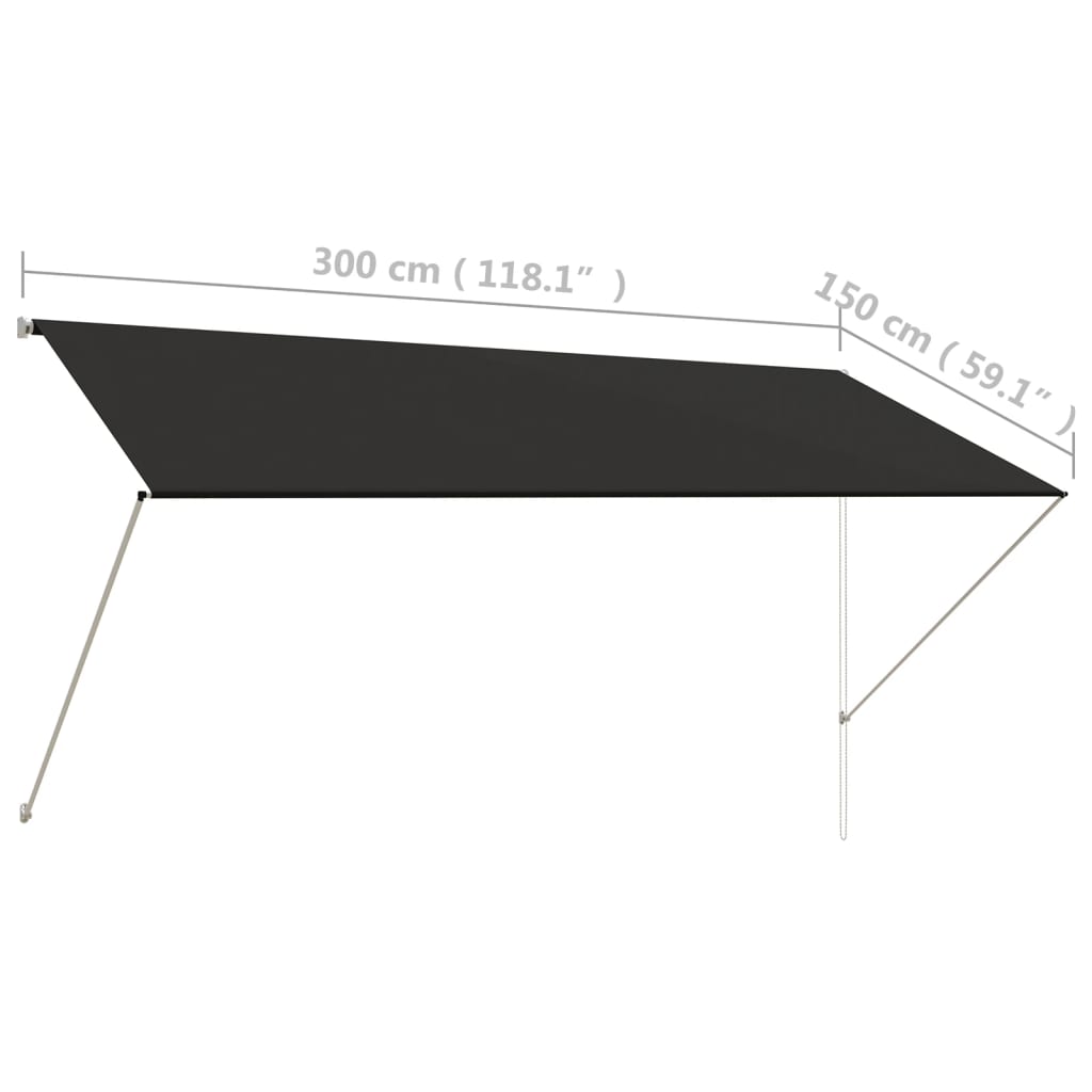 Luifel uittrekbaar 150x150 cm