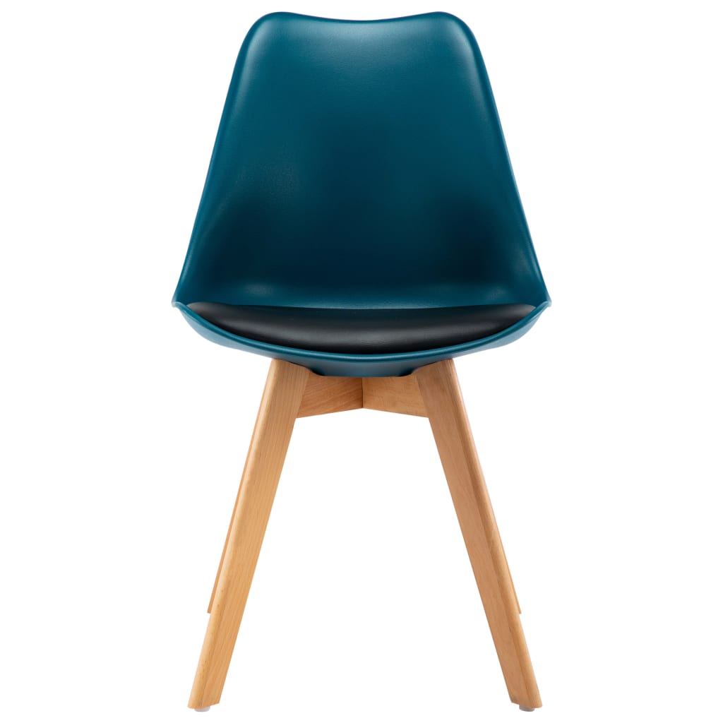 Eetkamerstoelen 2 st kunstleer turquoise en zwart