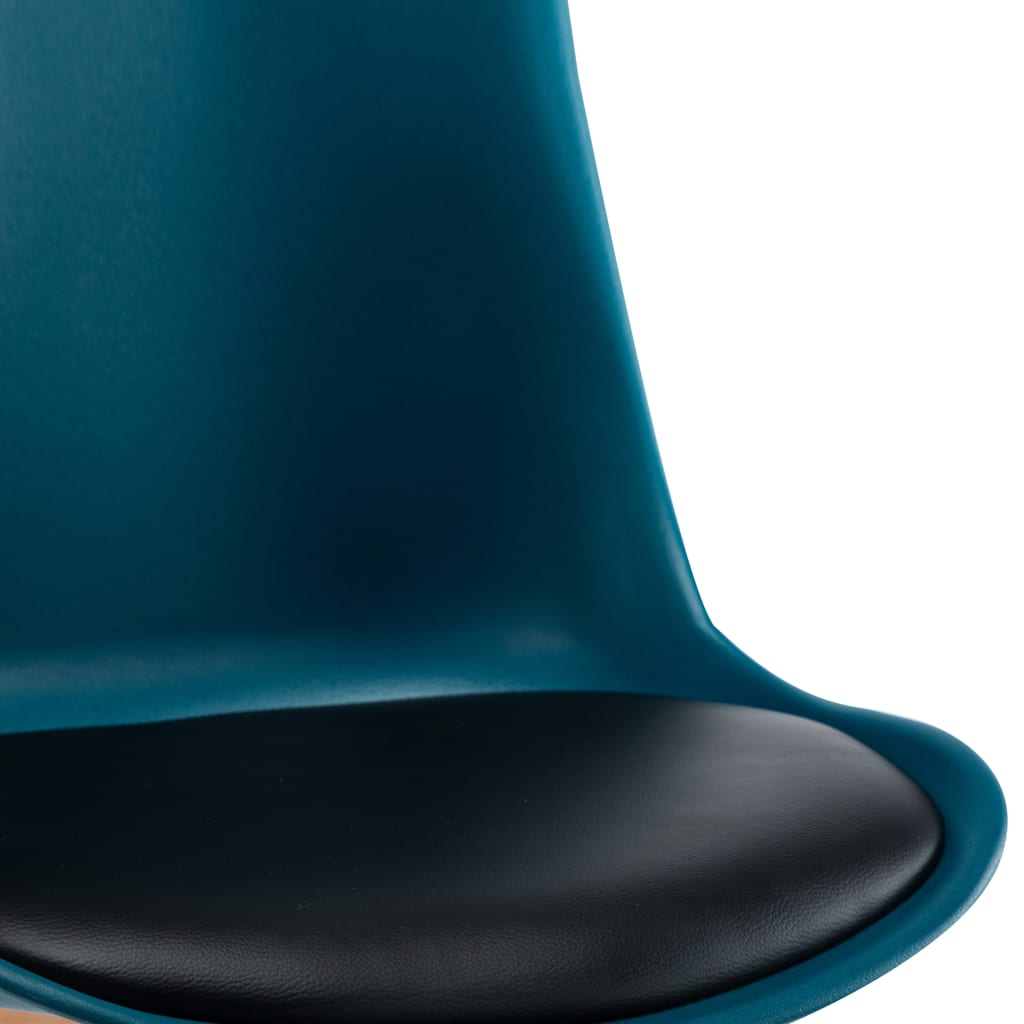 Eetkamerstoelen 2 st kunstleer turquoise en zwart