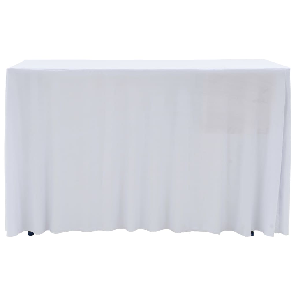 2 st Tafelhoezen stretch met rok 120x74 cm wit