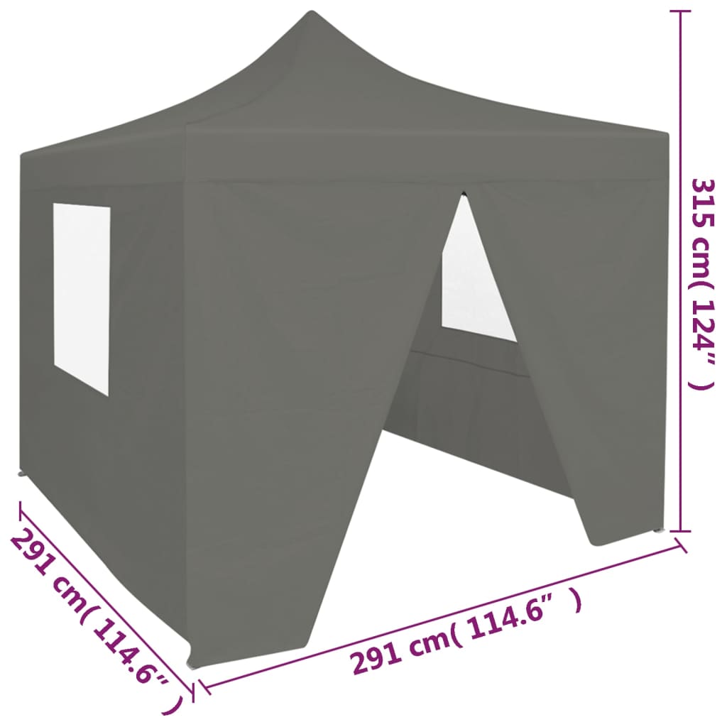 Vouwtent met 4 zijwanden 3x3 m crème