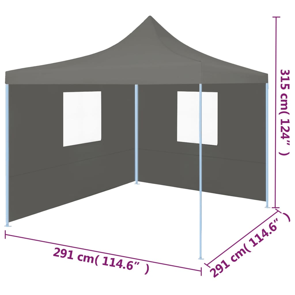 Vouwtent met 2 wanden 3x3 m