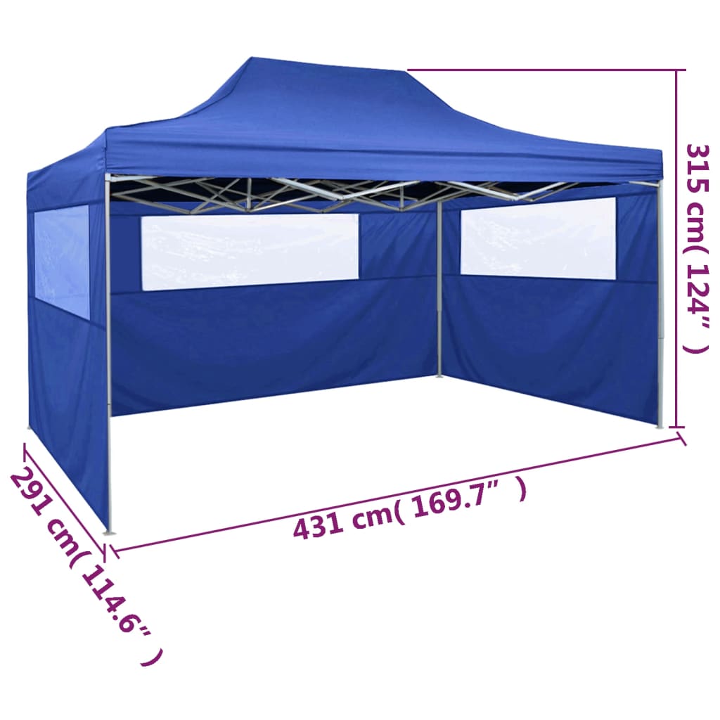 Vouwtent met 3 wanden 3x4,5 m