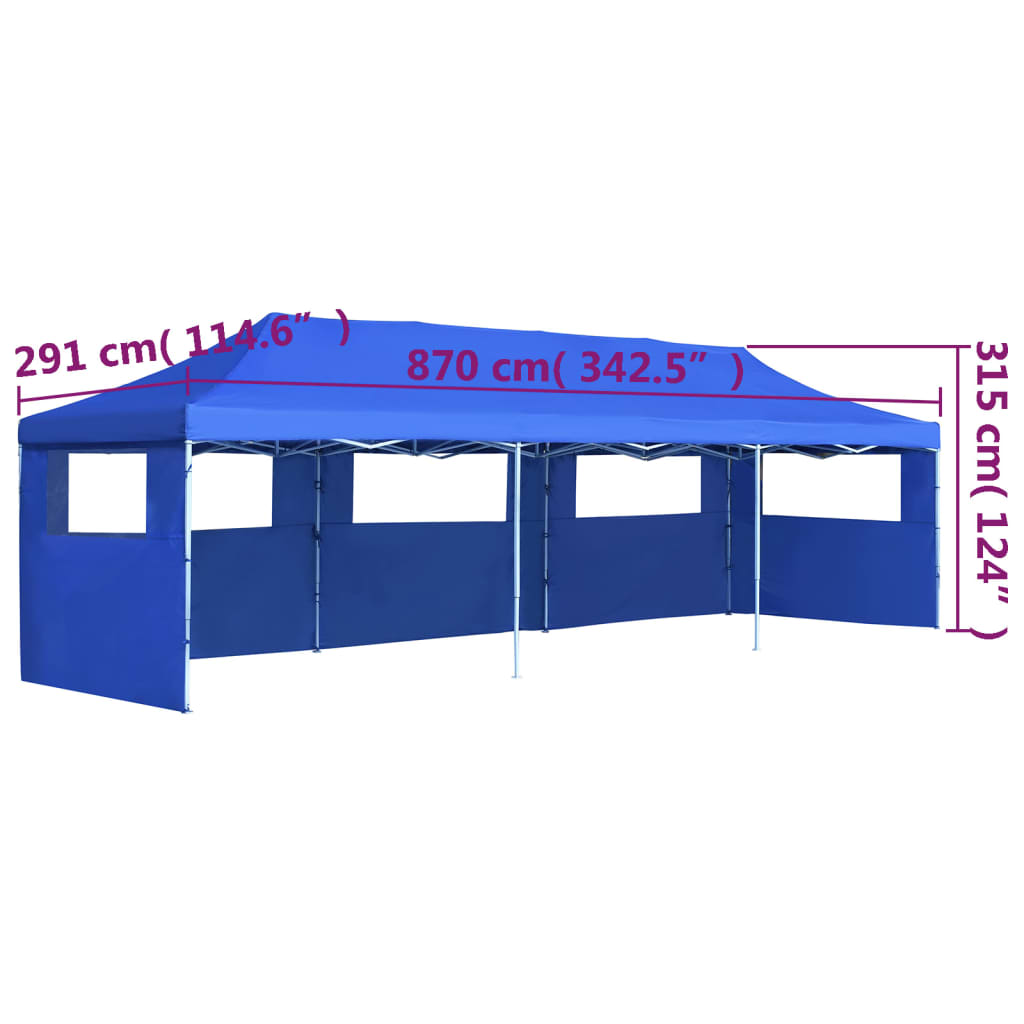 Vouwtent pop-up met 5 zijwanden 3x9 m