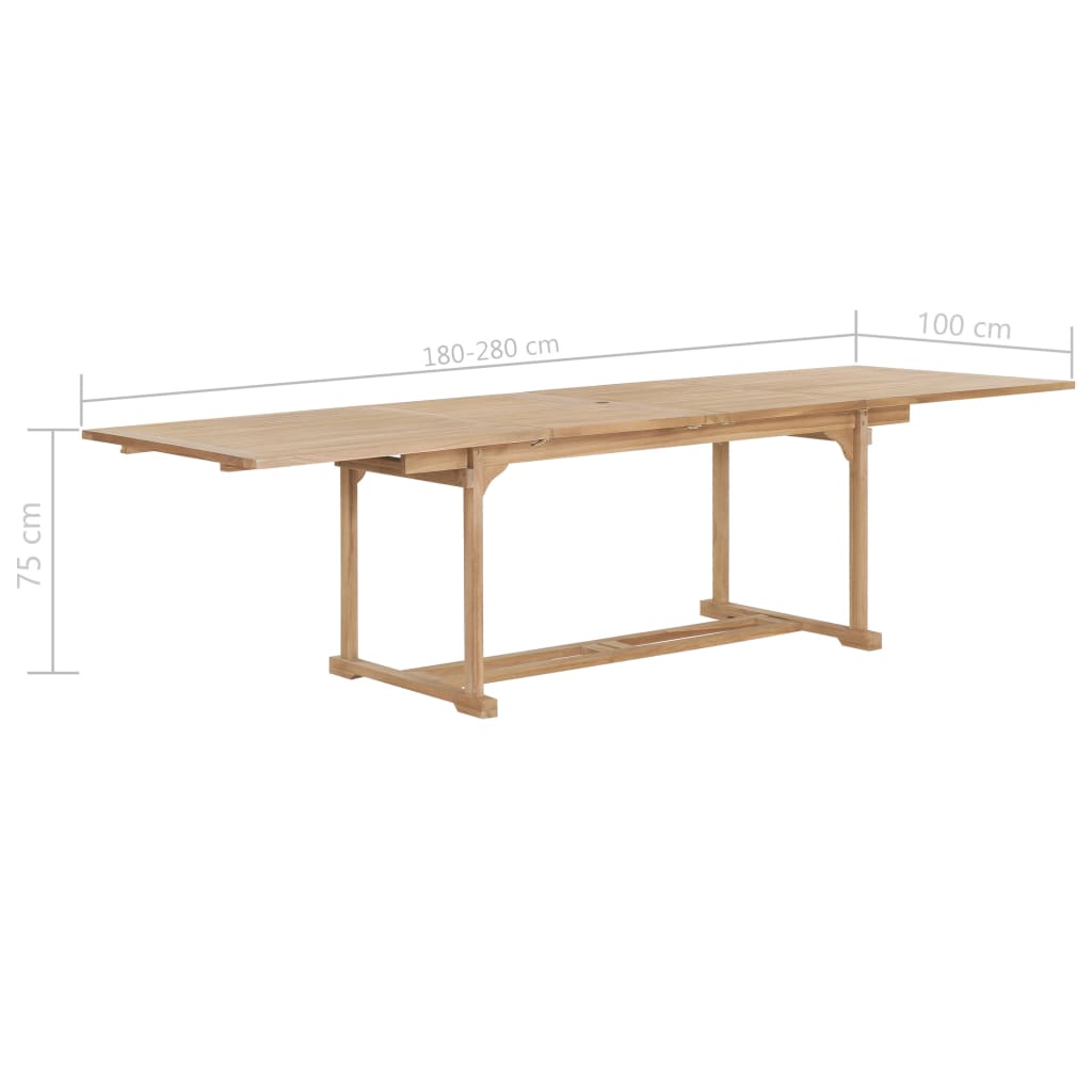 Tuintafel verlengbaar 150-200x100x75 cm massief teakhout