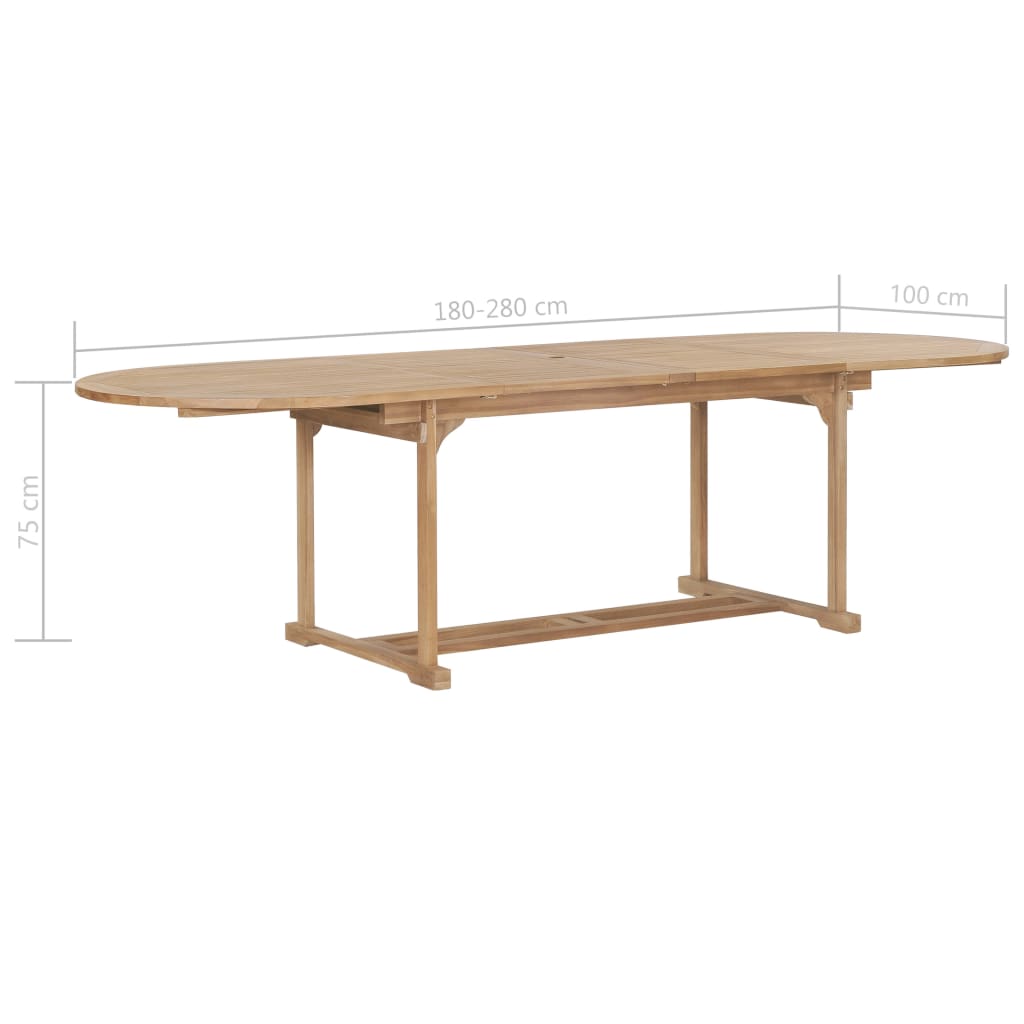 Tuintafel verlengbaar 150-200x100x75 cm massief teakhout