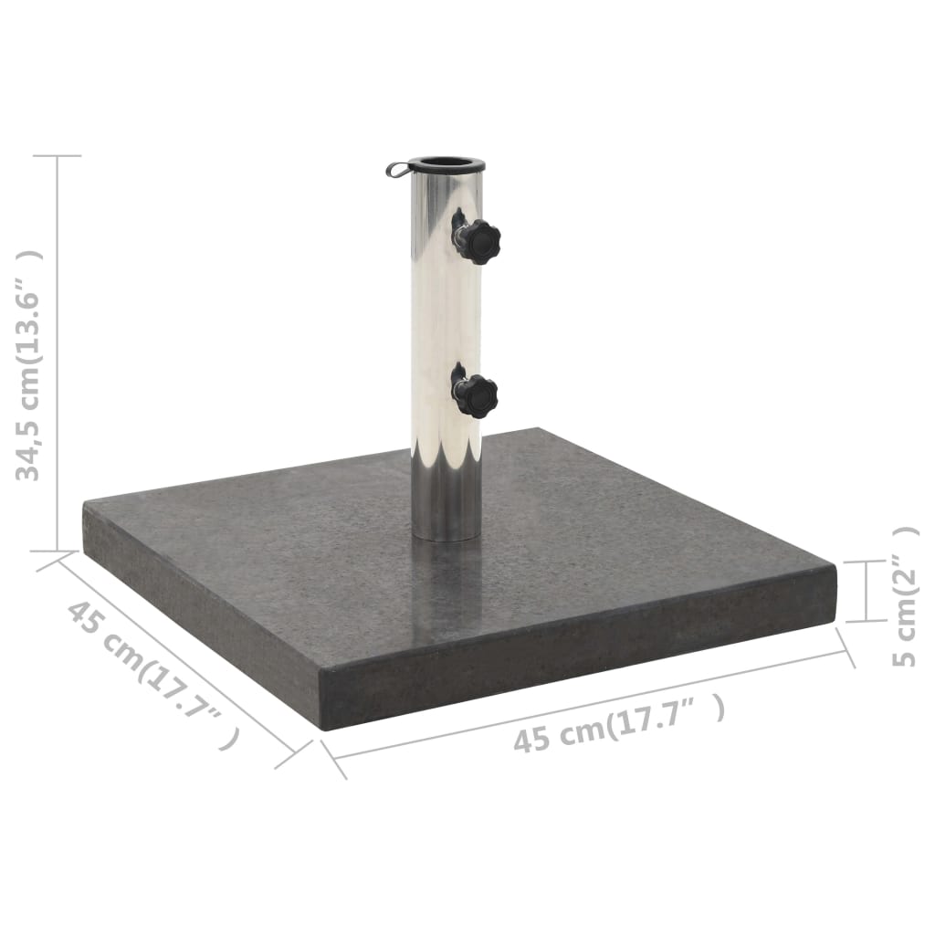 Parasolvoet rechthoekig 25 kg graniet