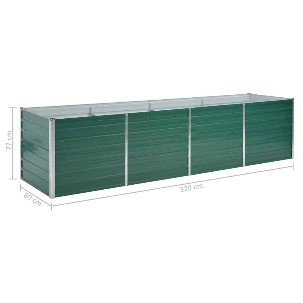 Plantenbak verhoogd 100x40x45 cm gegalvaniseerd staal groen