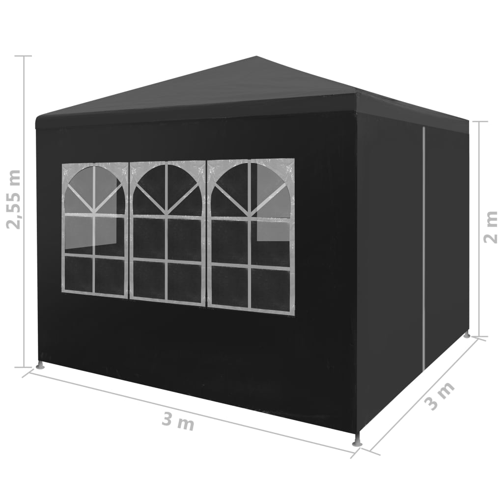 Partytent 3x3 m antracietkleurig